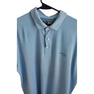 Callaway Golf Polo Shirt Blue Striped‎ Mens Size L short sleeve #026